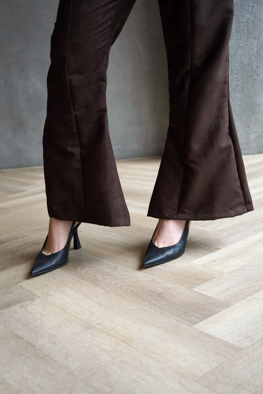 Suede Flare Trousers