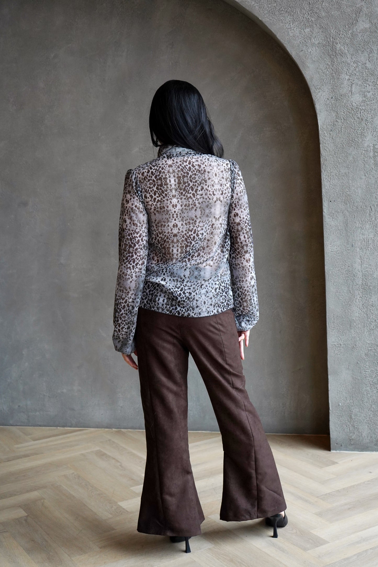 Suede Flare Trousers